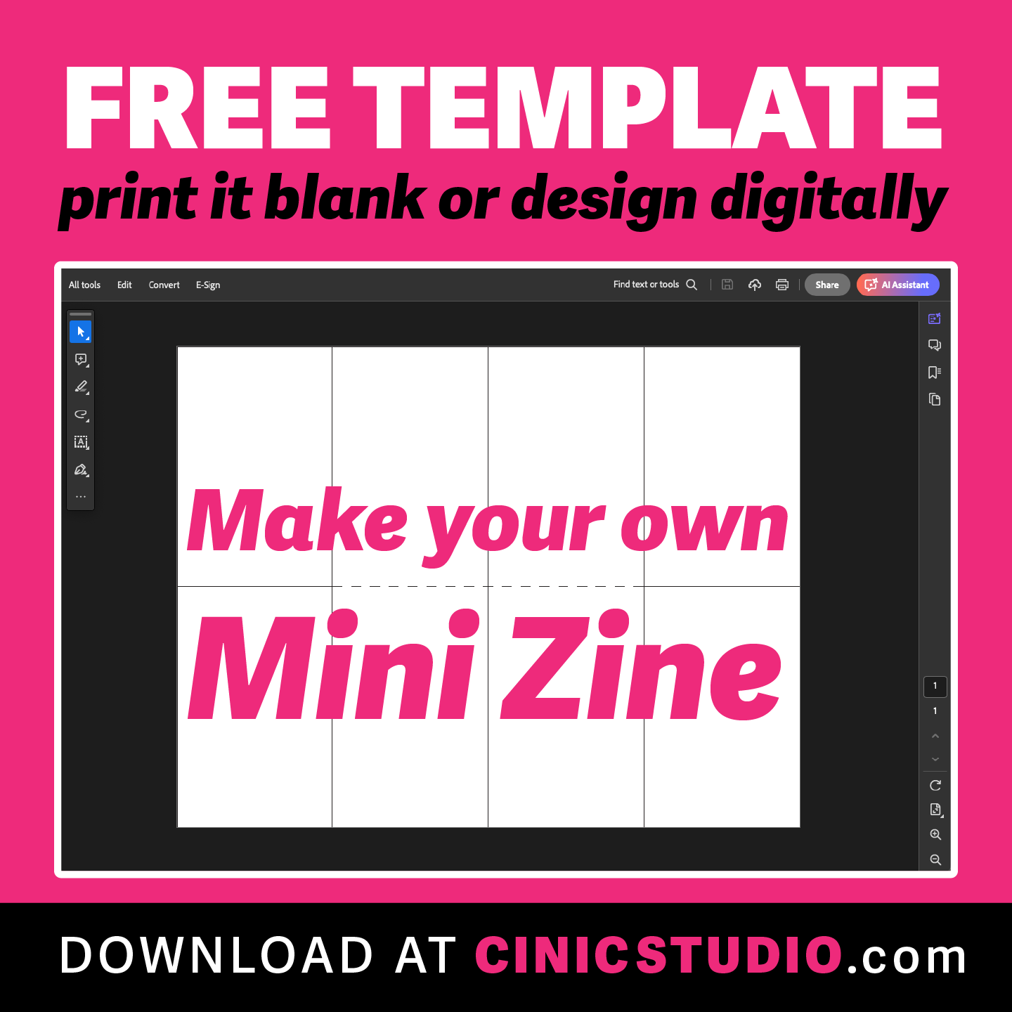 FREE TEMPLATE | Mini Zine | Adobe illustrator — CINIC Studio